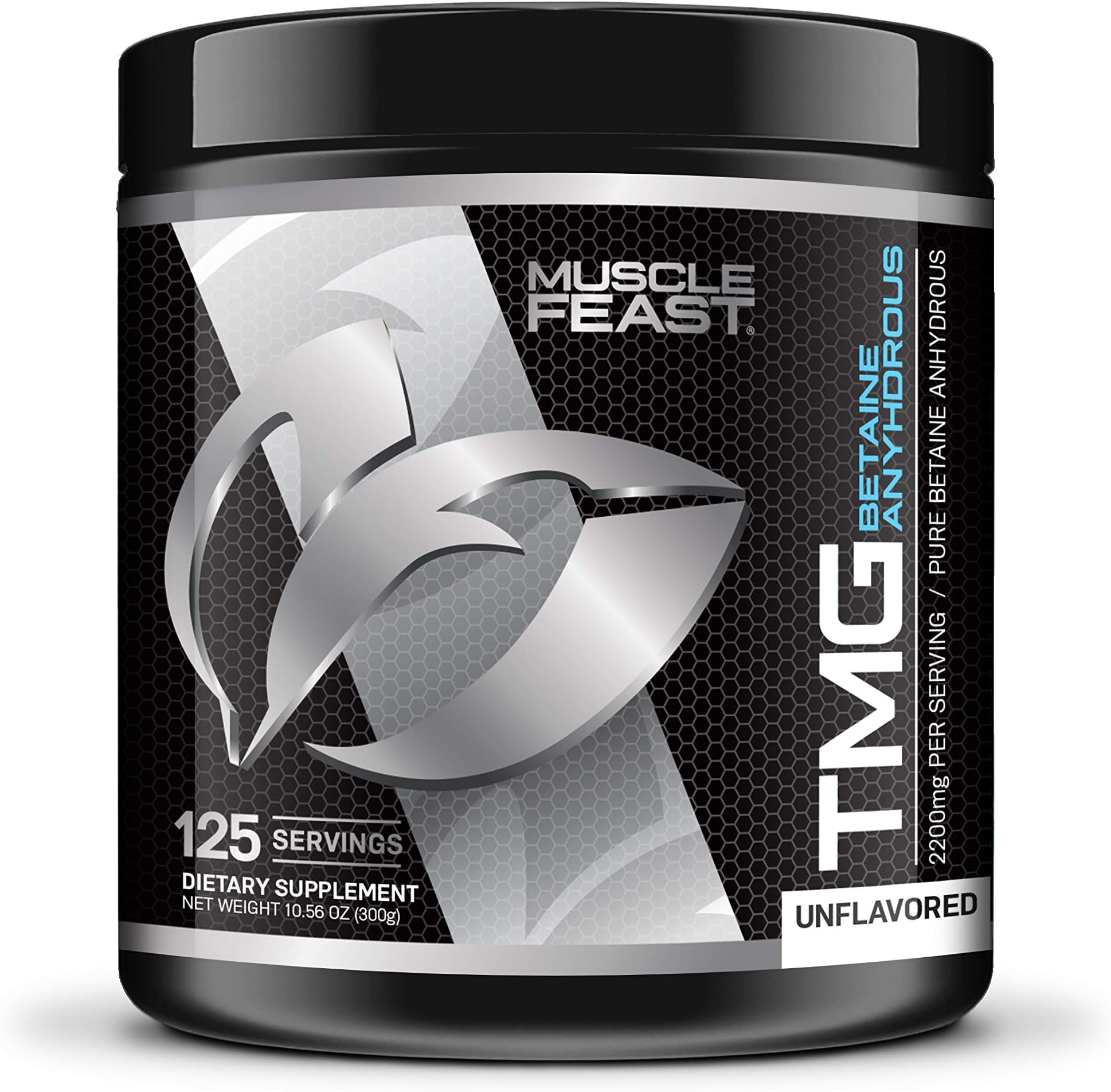 Pure Betaine Anhydrous Trimethylglycine (TMG) Powder by Muscle Feast (300 grams)