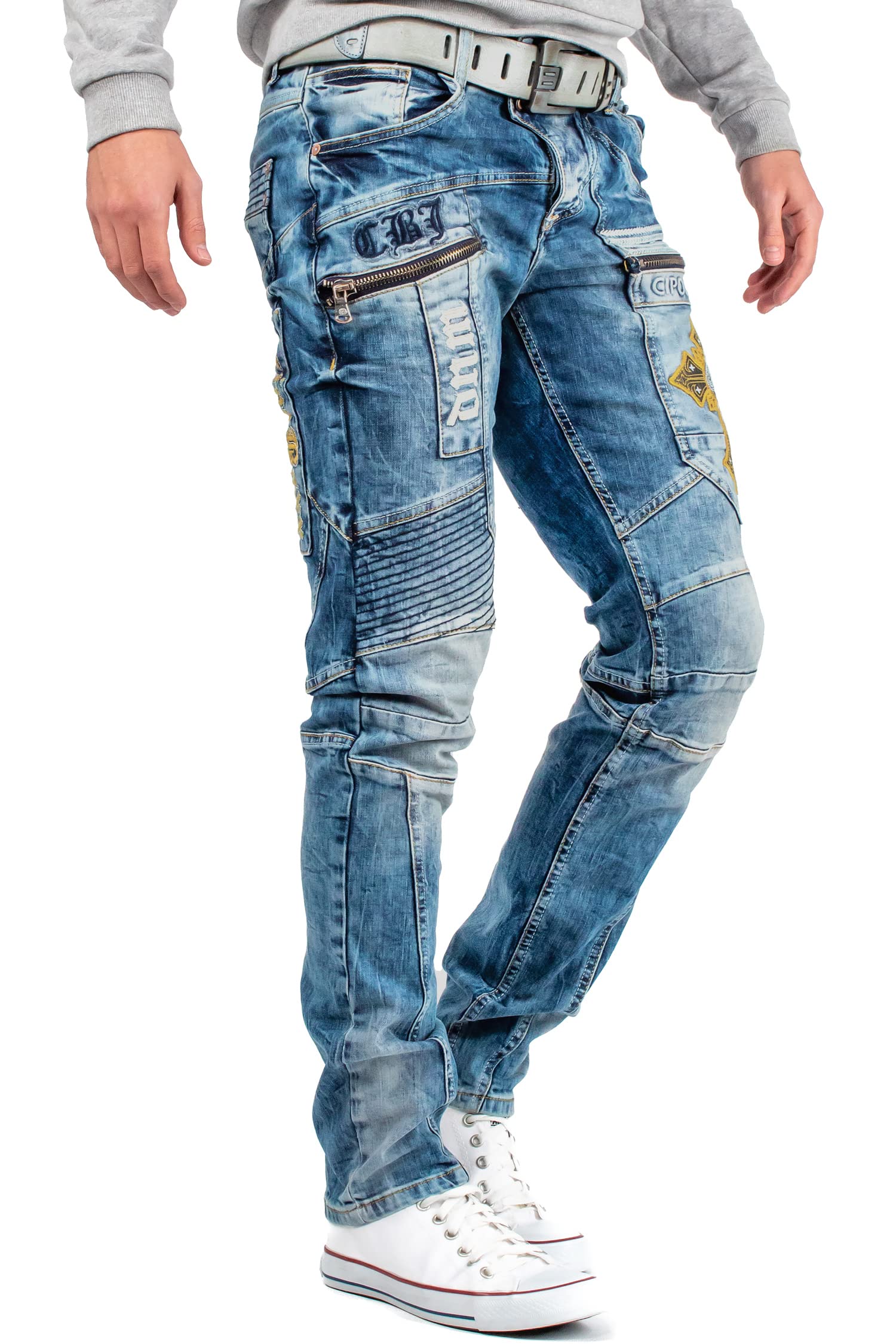 & Baxx Męskie dżinsy na czas wolny spodnie Clubwear Style Denim Disco Dope