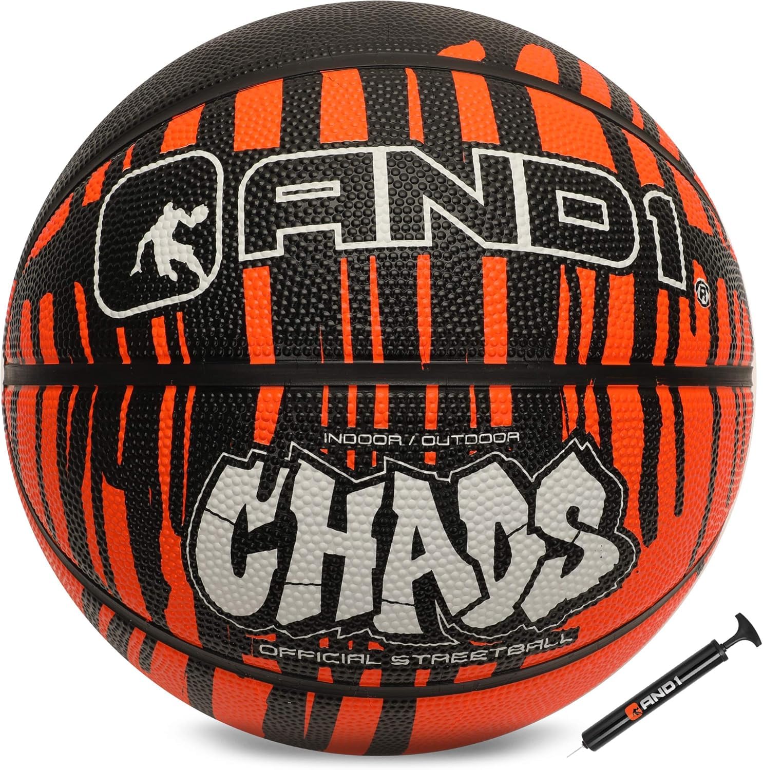AND1 Chaos Rubber Basketball, Official Regulation Size 7(29.5")