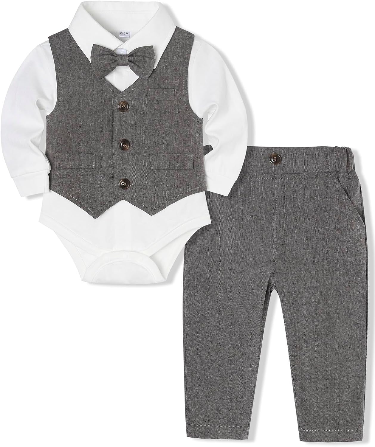 Baby Boy Clothes Suits Infant Gentleman Wedding Outfit Formal Dress Shirt Vest Bowtie Pants 4Pcs Baby Suit Sets