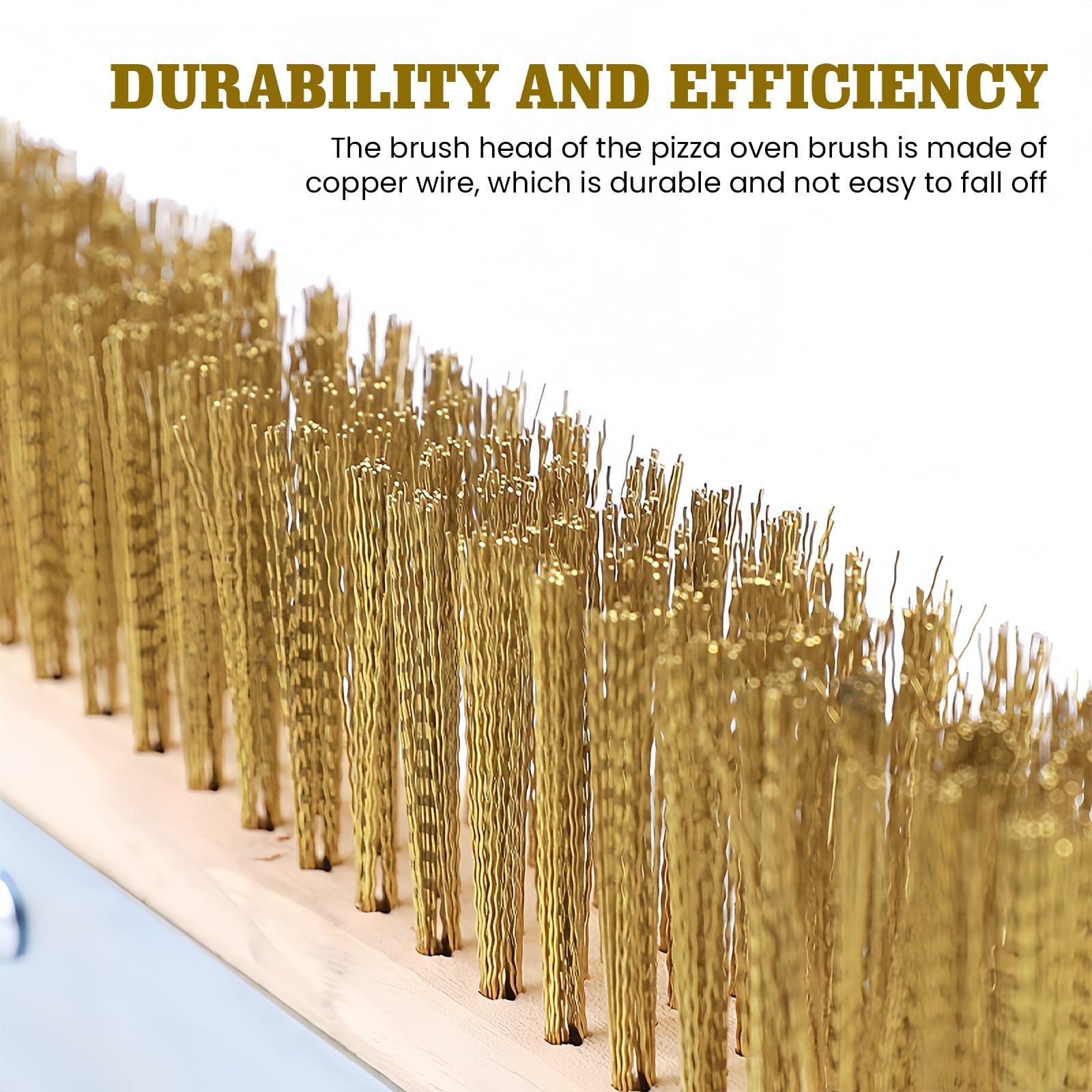 Cepillo para horno de pizza, 160 cm, cepillo de limpieza para piedra para pizza con rascador, cepillo para barbacoa, raspador de pizza con rascador de acero inoxidable, cepillo de limpieza con