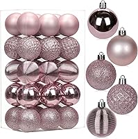 Vista 32 de 30 piezas de adornos de bola de árbol de Navidad irrompibles negros para decoración navideña