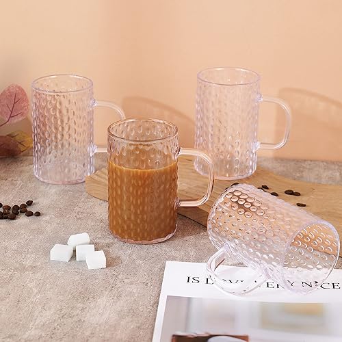 Miniatura 8 de Hawnn Juego de 4 tazas de café, juego de tazas de café de plástico, 16 onzas, irrompible, transparente, con asa, taza de plástico reutilizable, apta