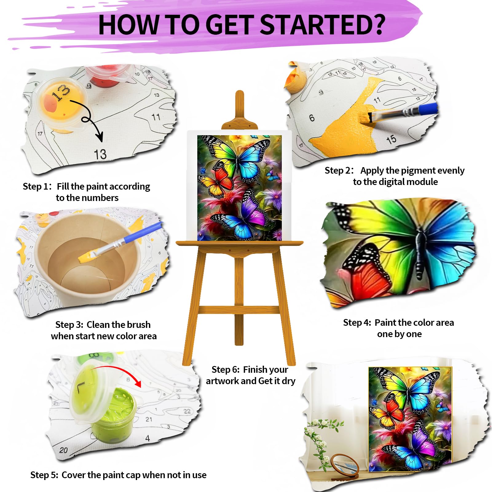 YALKIN Paint by Numbers Kits for Adults Painting by Number Kits On Canvas,Without Frame DIY Color Oil Painting Acrylic Paints,Home Wall Decor 16x20in/40x50cm - Image 6
