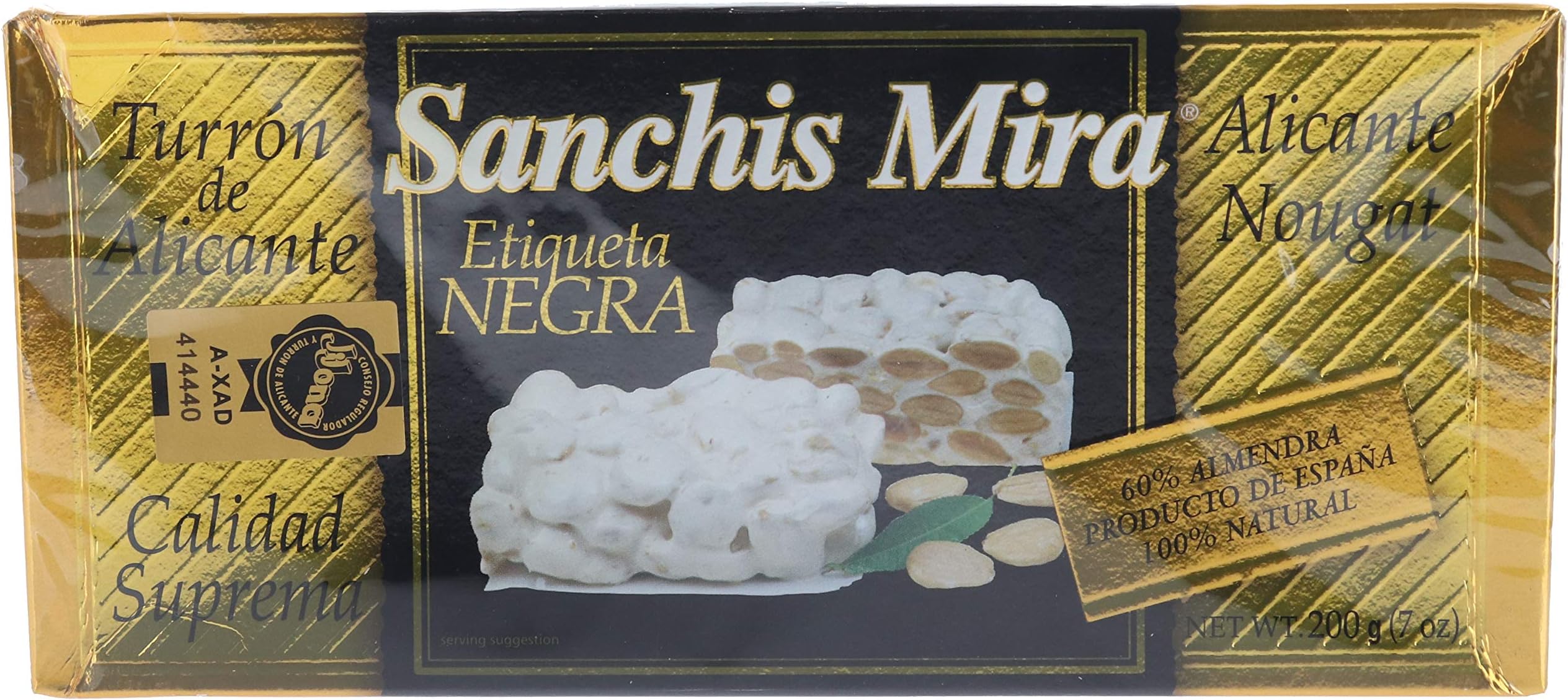 Sanchis MiraAlmond & Honey Alicante Turron 200 g x 1