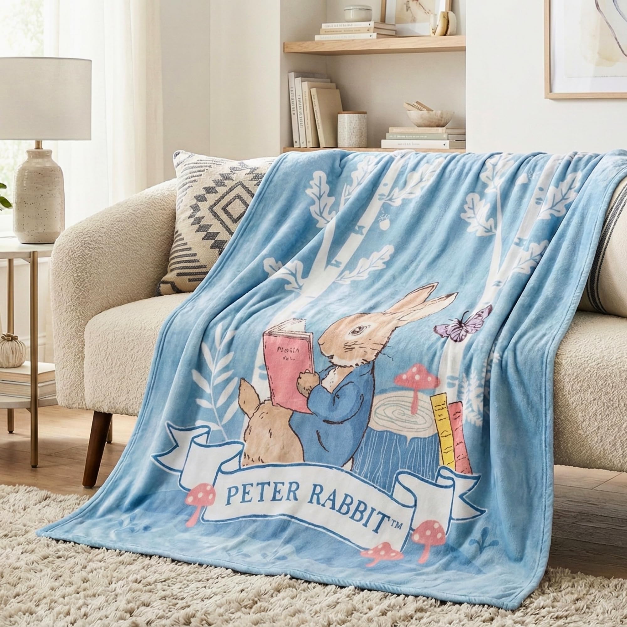Peter Rabbit Book Kids Bedding Super Soft Cozy Throw, 46 in x 60 in, (Officially Licensed Product) by Franco