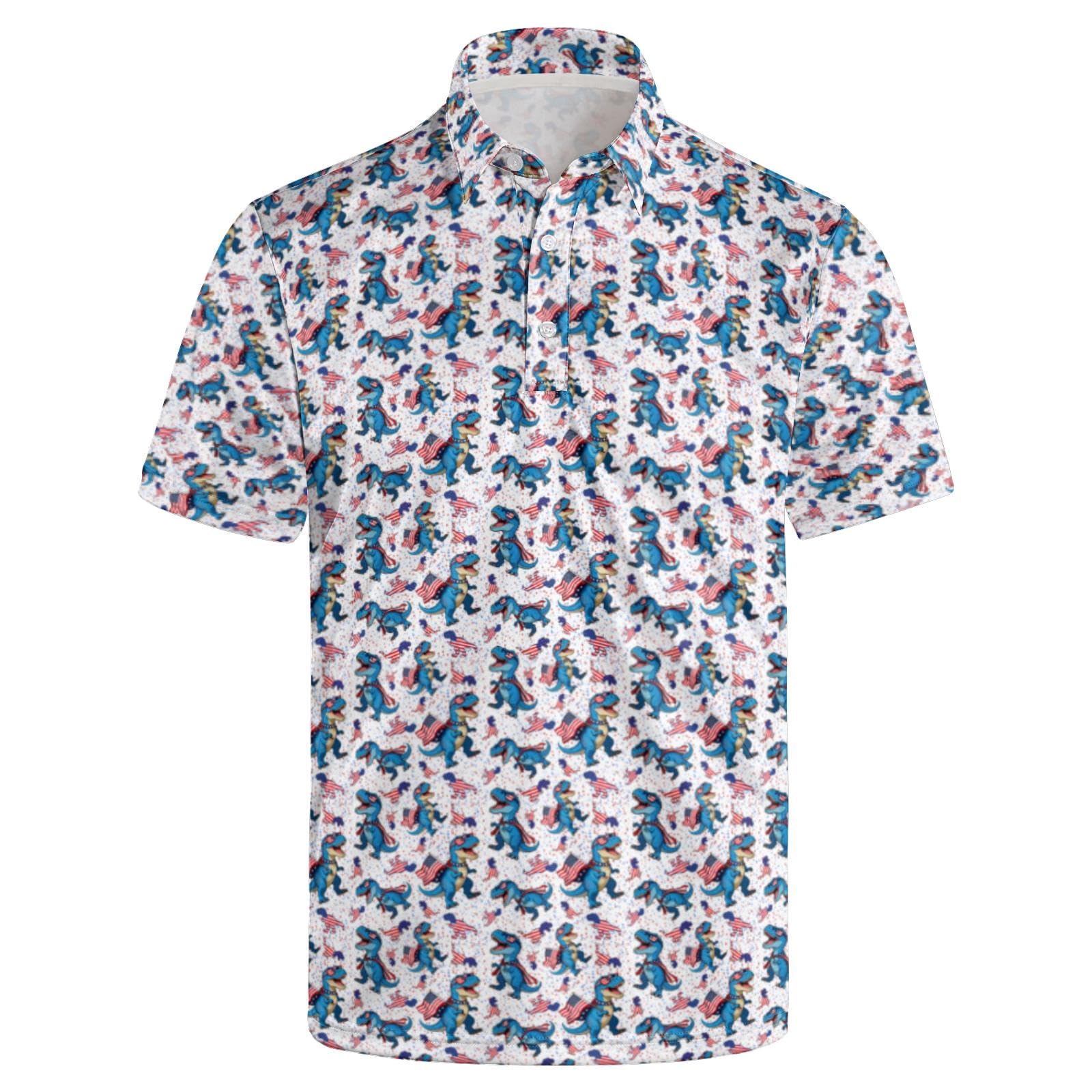 Men's Funny Golf Shirt Short Sleeve, Casual Polo Shirts for Men
