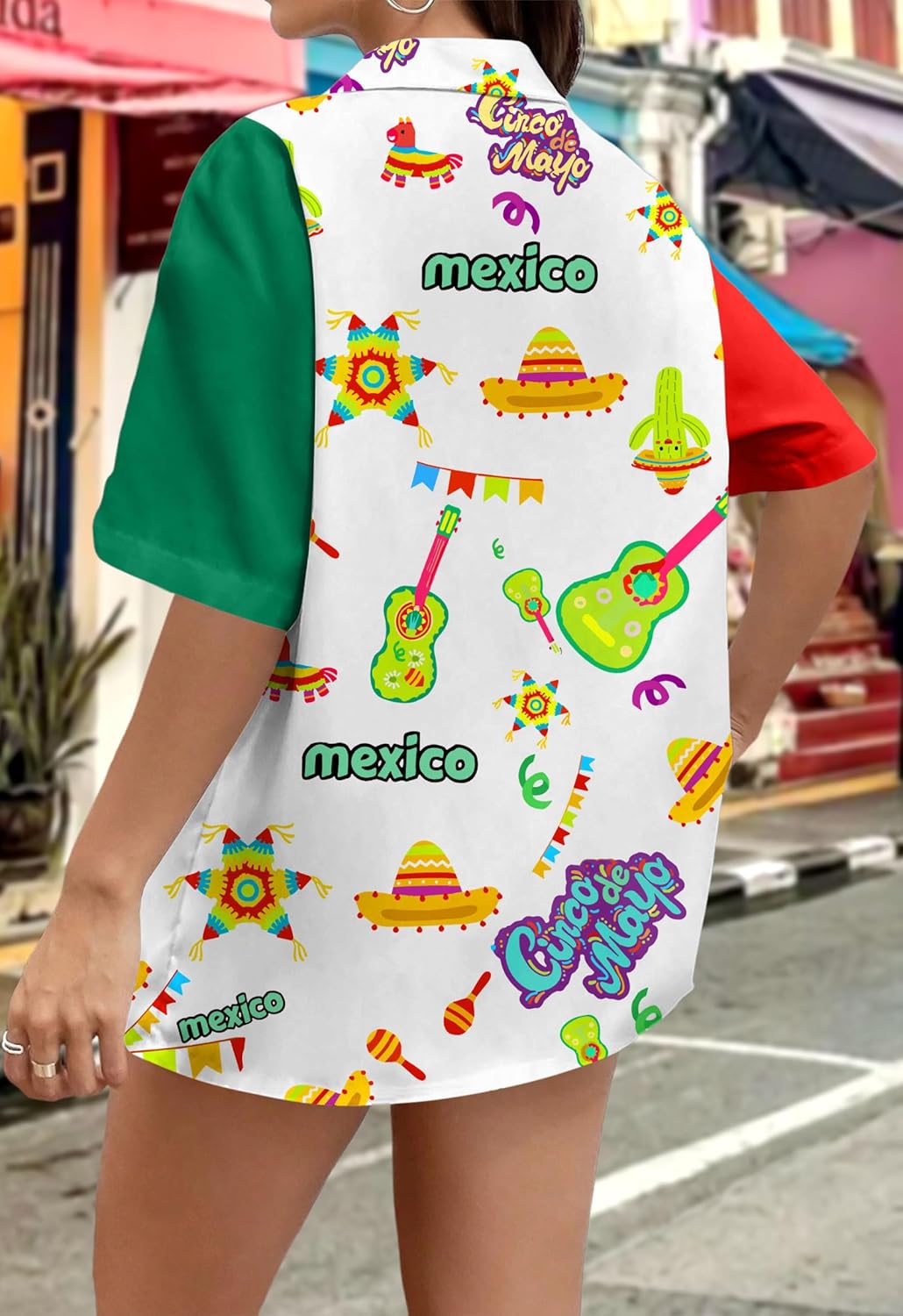 Cinco De Mayo Outfit for Women Mexico Mexican Shirt Fiesta Shirts Hawaiian Button Down Blouse Top - Image 5