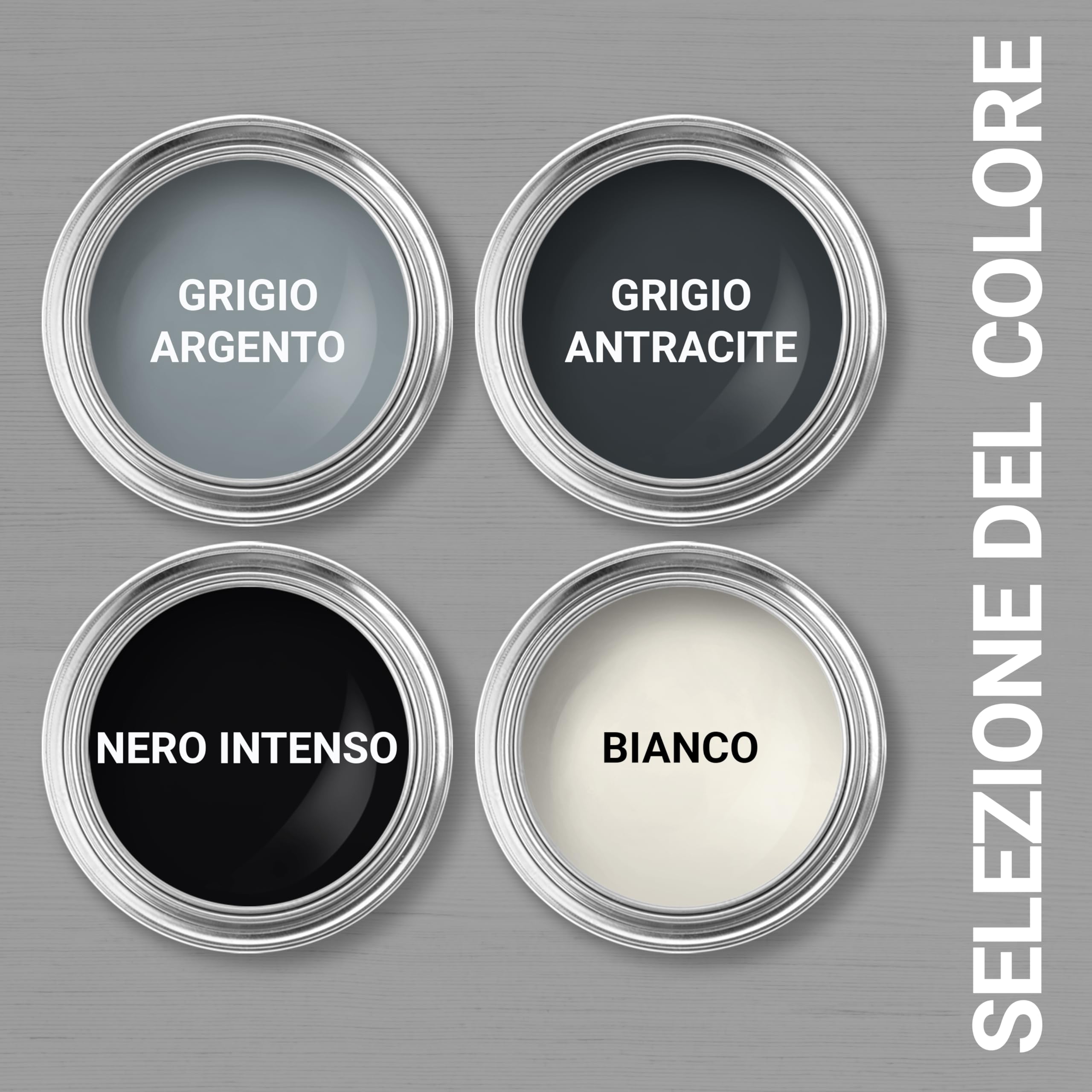 WO-WE Vernice per Metallo 4in1 Antiruggine Pronta All'Uso Ferro OPACA W909 Grigio antracite - 5L