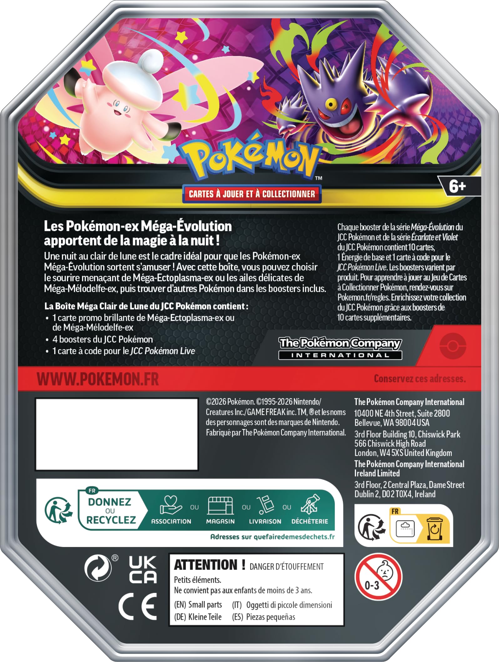Pokémon : Méga Clair de Lune – Méga-Mélodelfe-ex (4 boosters et 1 Carte Promo Brillante)