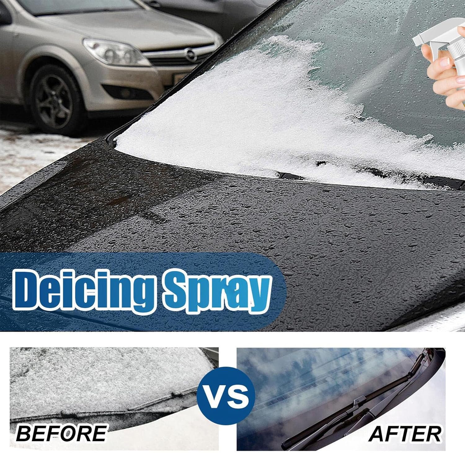 Deicer Spray for Car Windshield, Deicer Spray, Auto Windshield Deicing Spray, De-Icer Spray, Ice Remover Melting Spray Multi-Purpose Melters Winter Car for Fast Removing Snow, Ice and Frost (3PCS)