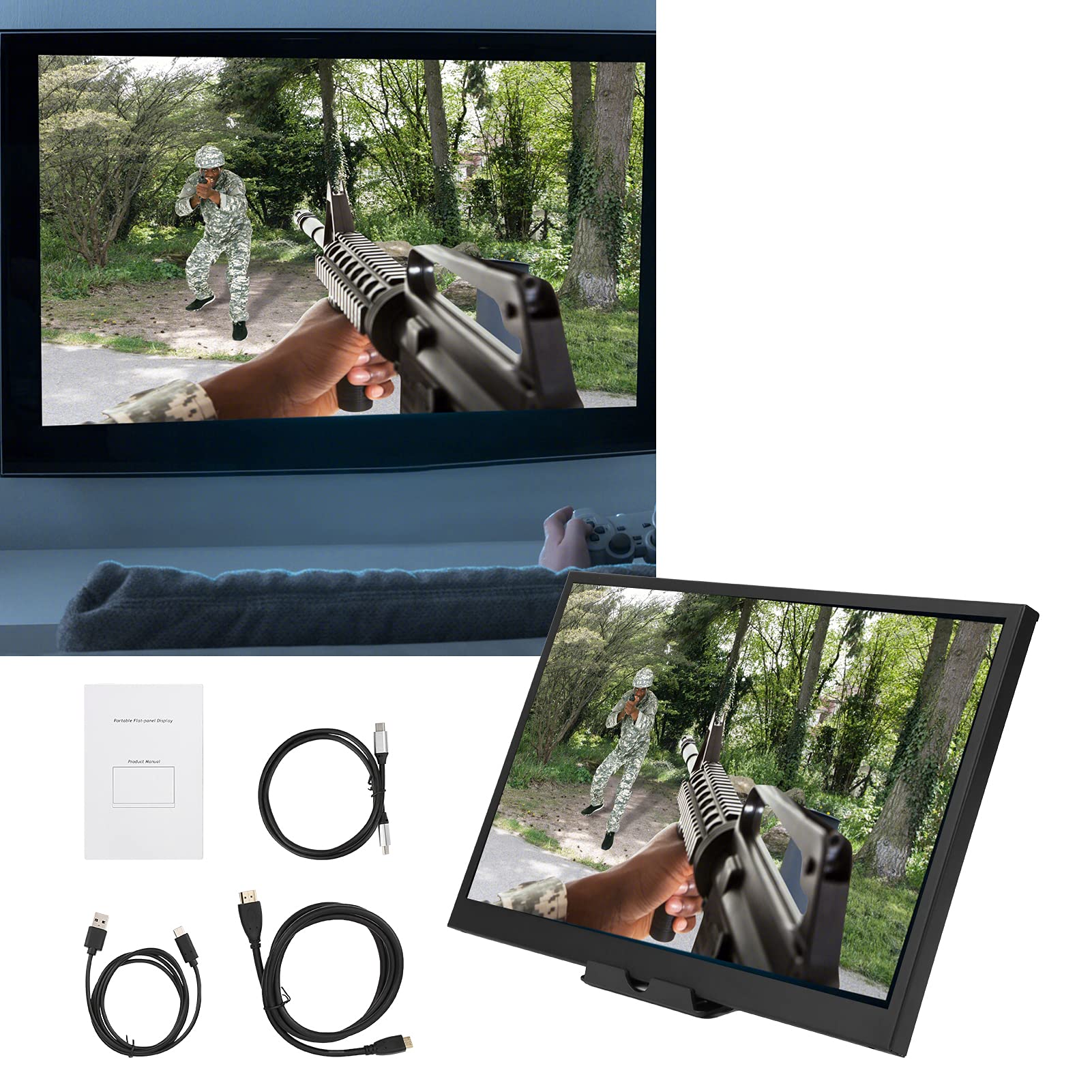Schermo LCD per Computer, Angolo di Visione HD 60°, Risoluzione Ultra HD 1280 X 800, Monitor per Computer Desktop per Lavorare, Giocare, Guardare Film