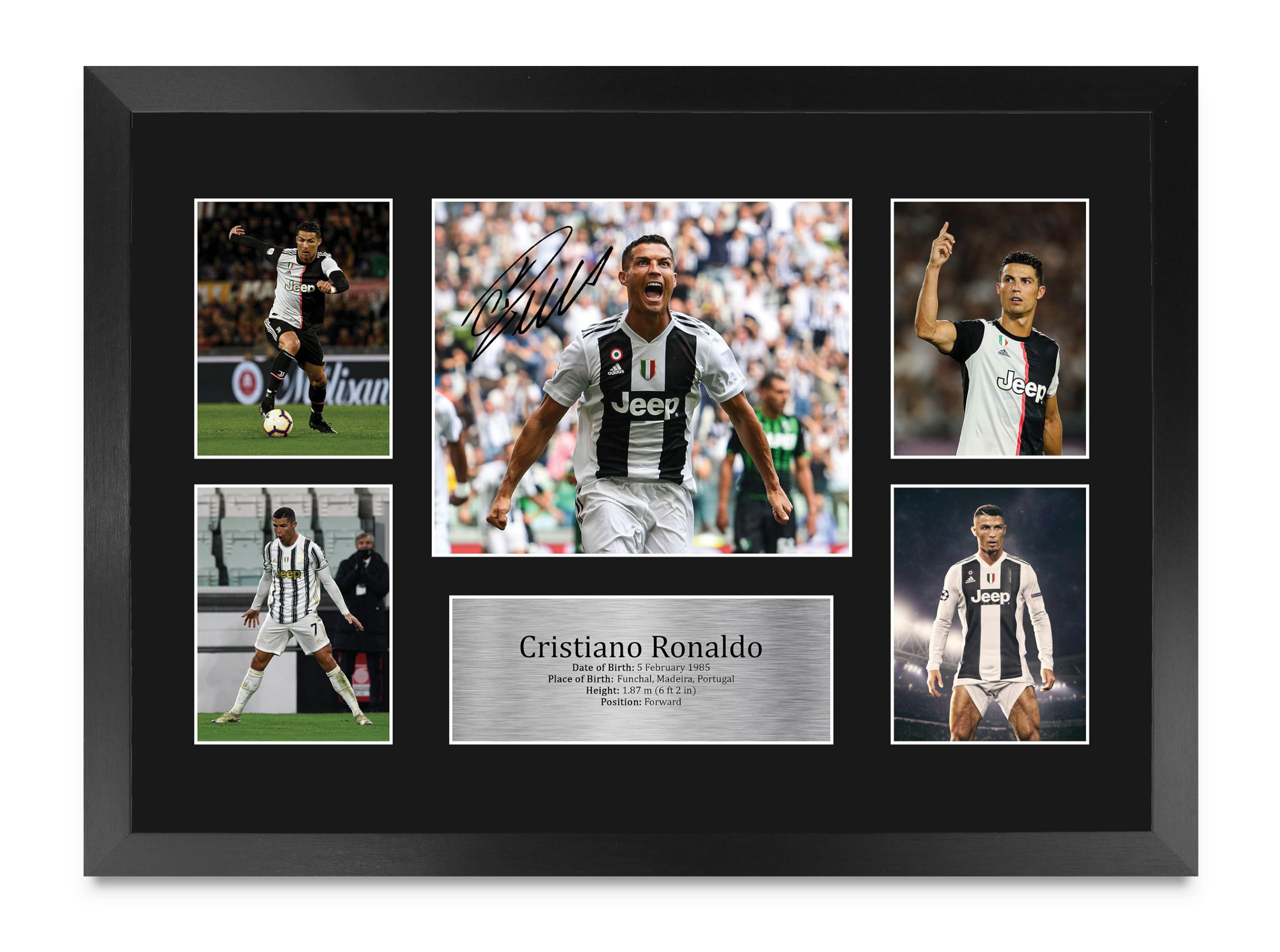 HWC Trading Cristiano Ronaldo Printed Memorabilia Signed Autograph Photograph Display for Football Fans and Supporters - A3 Framed