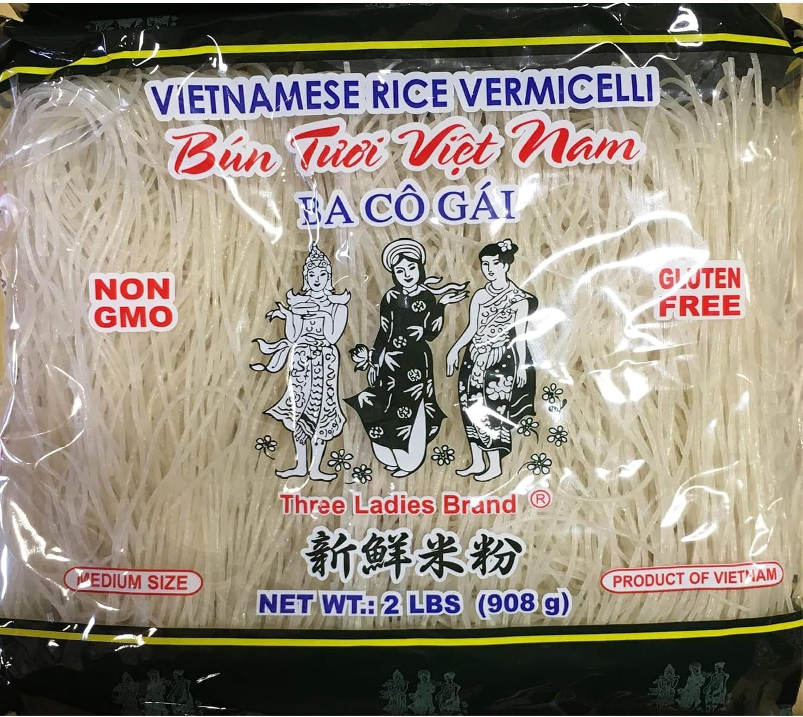 Three Ladies Vietnamese Rice Stick(Vermicelli) 2lbs,1 Pack
