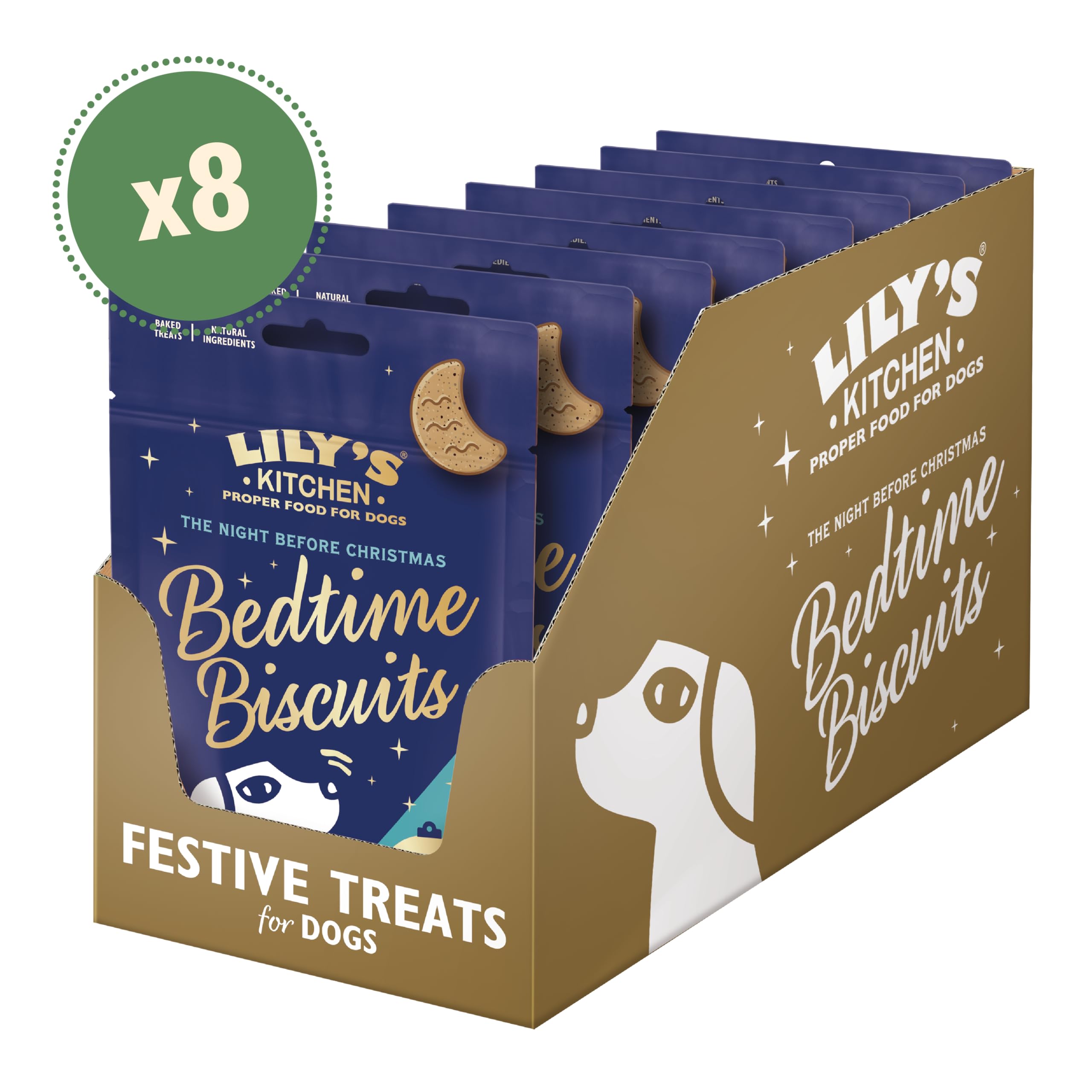 Snack per cani adulti Lily’s Kitchen con ingredienti naturali, Biscotti di Natale della nanna, 80 g