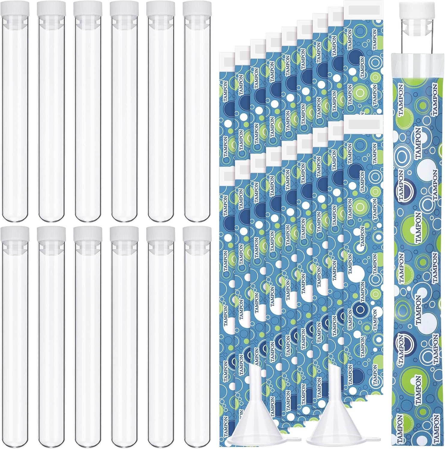 Copkim 38 Pcs Tampon Flask Set Included Tube Flasks for Women Flask Containers Tampon Reusable