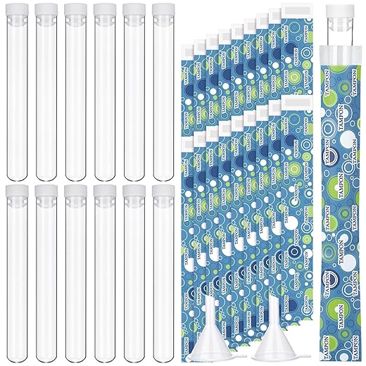 Copkim 38-teiliges Tampon-Flachmann-Set inklusive Röhrenflaschen für Frauen, Fläschchenbehälter, Tampon, wiederverwendbare Verpackungen, Trichter für Kreuzfahrt-Veranstaltungen (klassischer Stil)