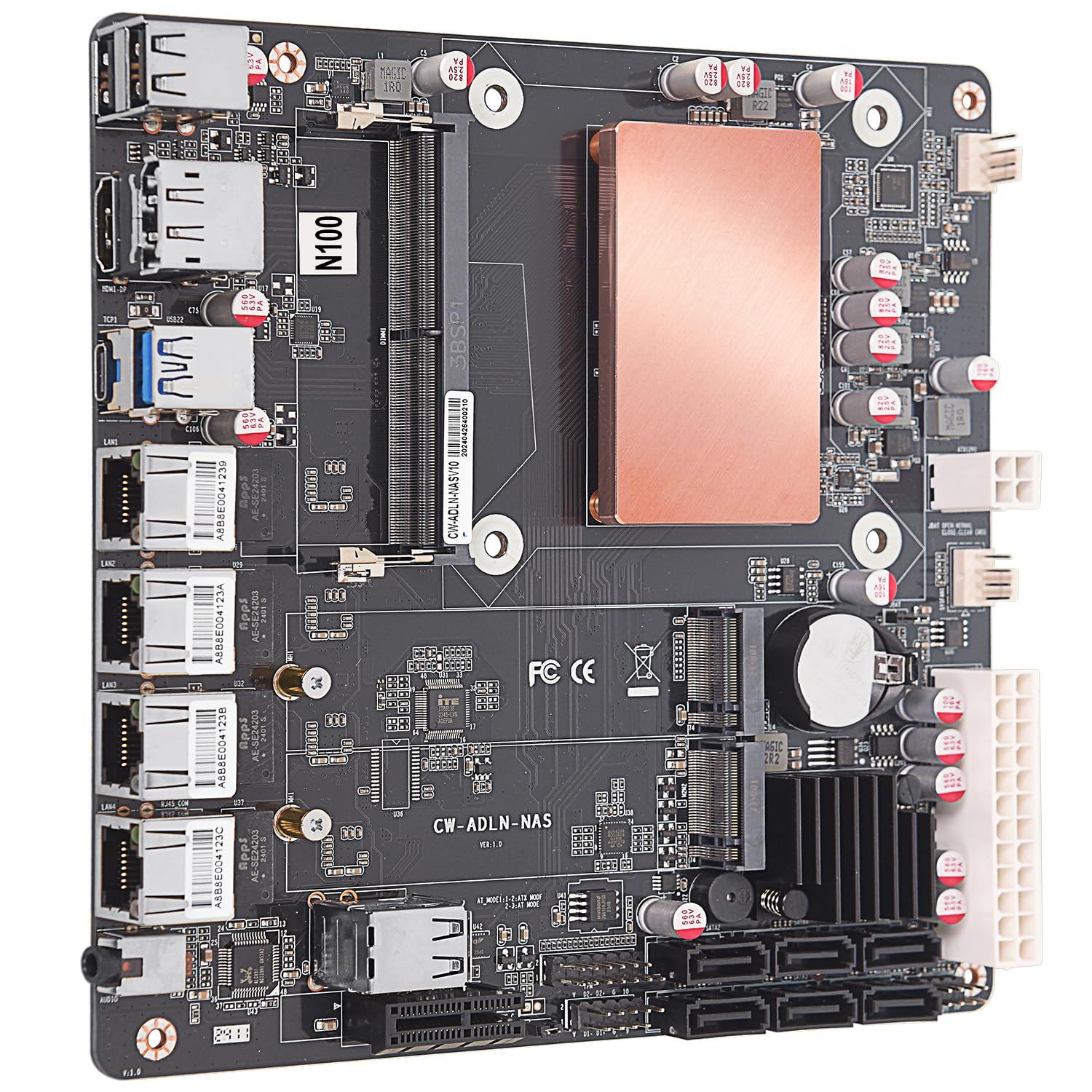 SZBOX N305 NAS Motherboard top view with initial setup notices