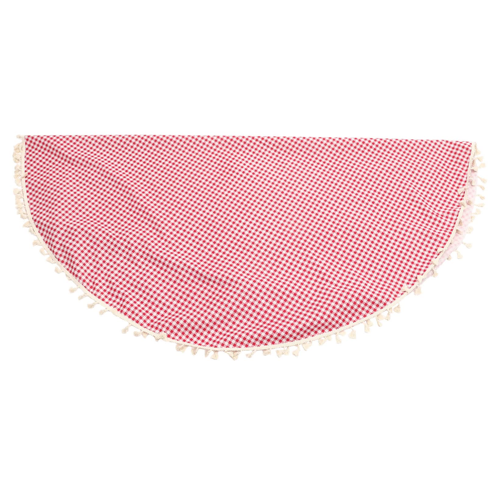 Nappe ronde facile à laver et antitache à motif carreaux rustiques