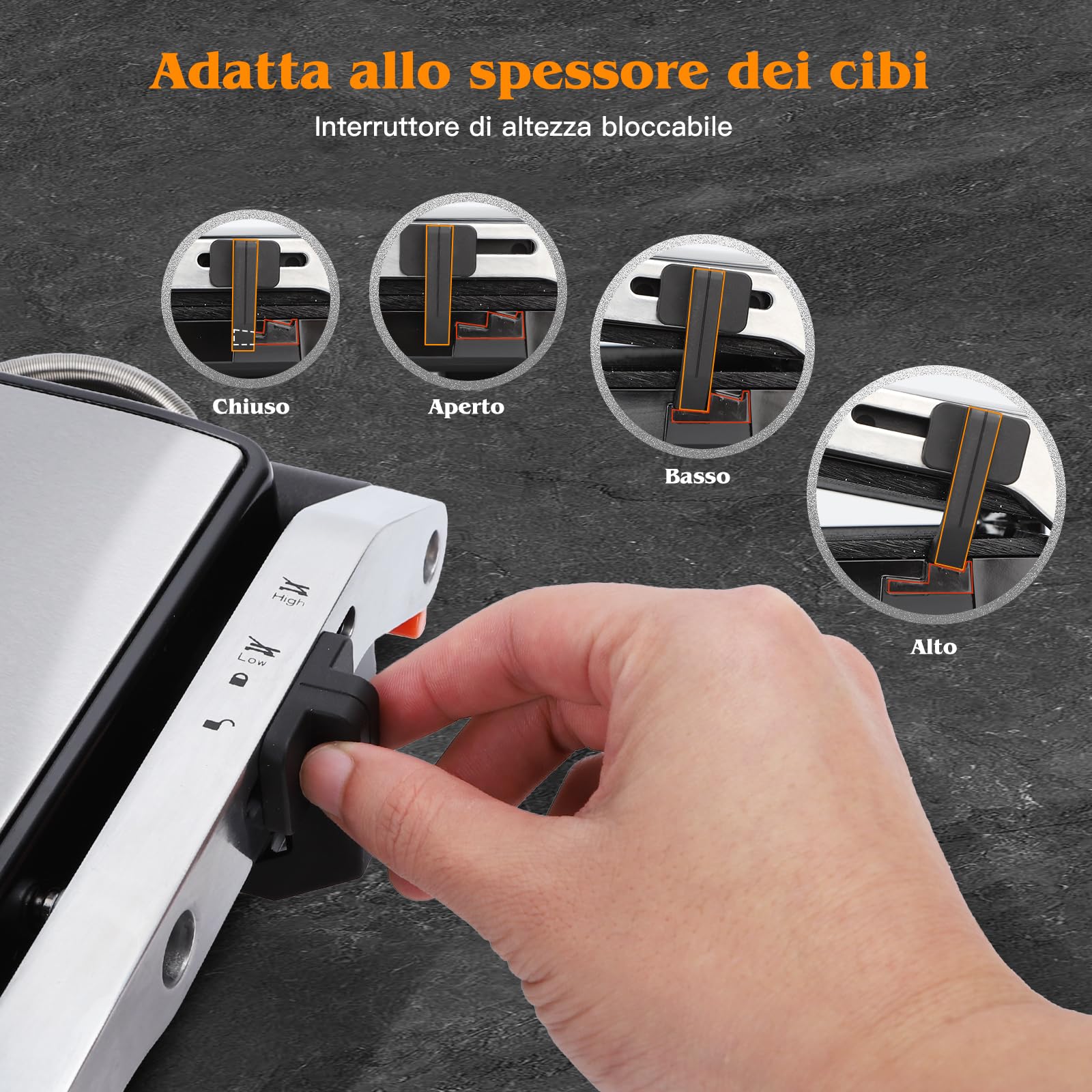 Aigostar Bistecchiera elettrica, Griglia Barbecue XXL, 2000W. Rivestimento antiaderente in ceramica, Timer di 30min, apertura a 180°, superficie di cottura 29 x 23 cm, temperatura regolabile. Roast