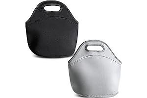 2 Pack Insulated Neoprene Lunch Bags: Ultimate BYO Lunch Companion for On-The-Go Individuals