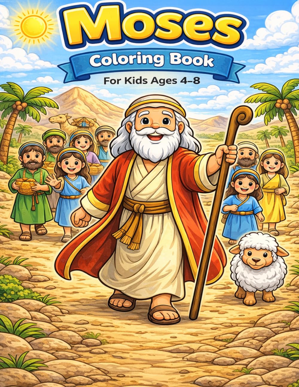Moses Coloring Book: Fun Bible Coloring Book for Kids Ages 4 to 8 Featuring Moses, Exodus, the Red Sea, and the Ten Commandments (Bible Stories Coloring Book for Kids)