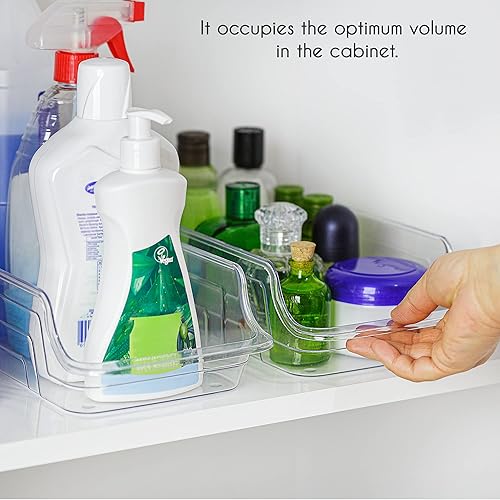 Miniatura 5 de Crystalia Contenedores de almacenamiento transparentes para refrigerador, 2 cajones apilables de plástico para organización de refrigerador y