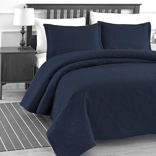 Miniatura 2 de Basic Choice - Juego de ropa de cama acolchada de 3 piezas, incluye colcha y fundas de almohada