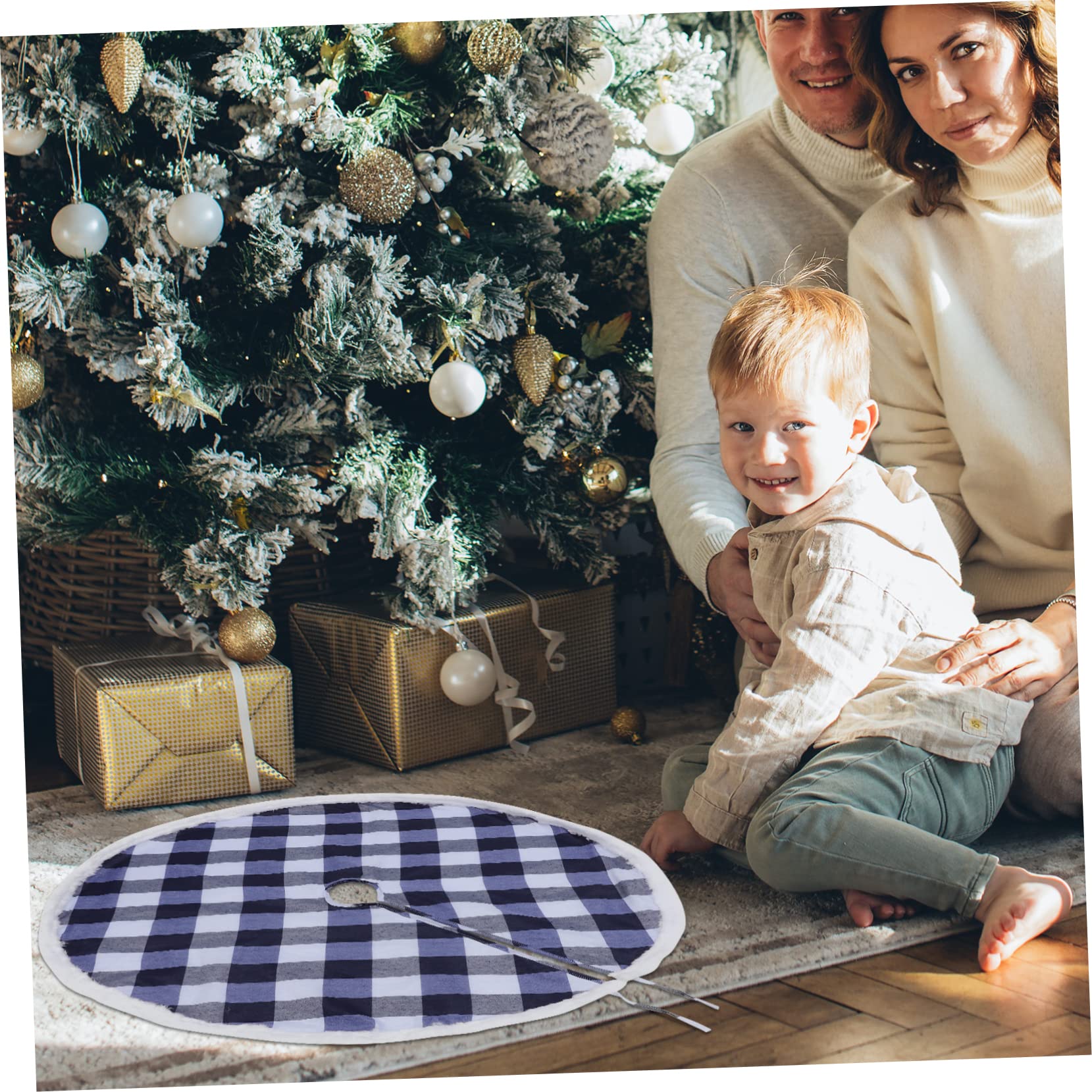 PRETYZOOM 4 Pz Grembiule per albero di Natale Decorazioni natalizie albero natale artificiale stuoia dell'albero di Natale gonna dell'albero sacro Grembiule natalizio abito a doppio albero