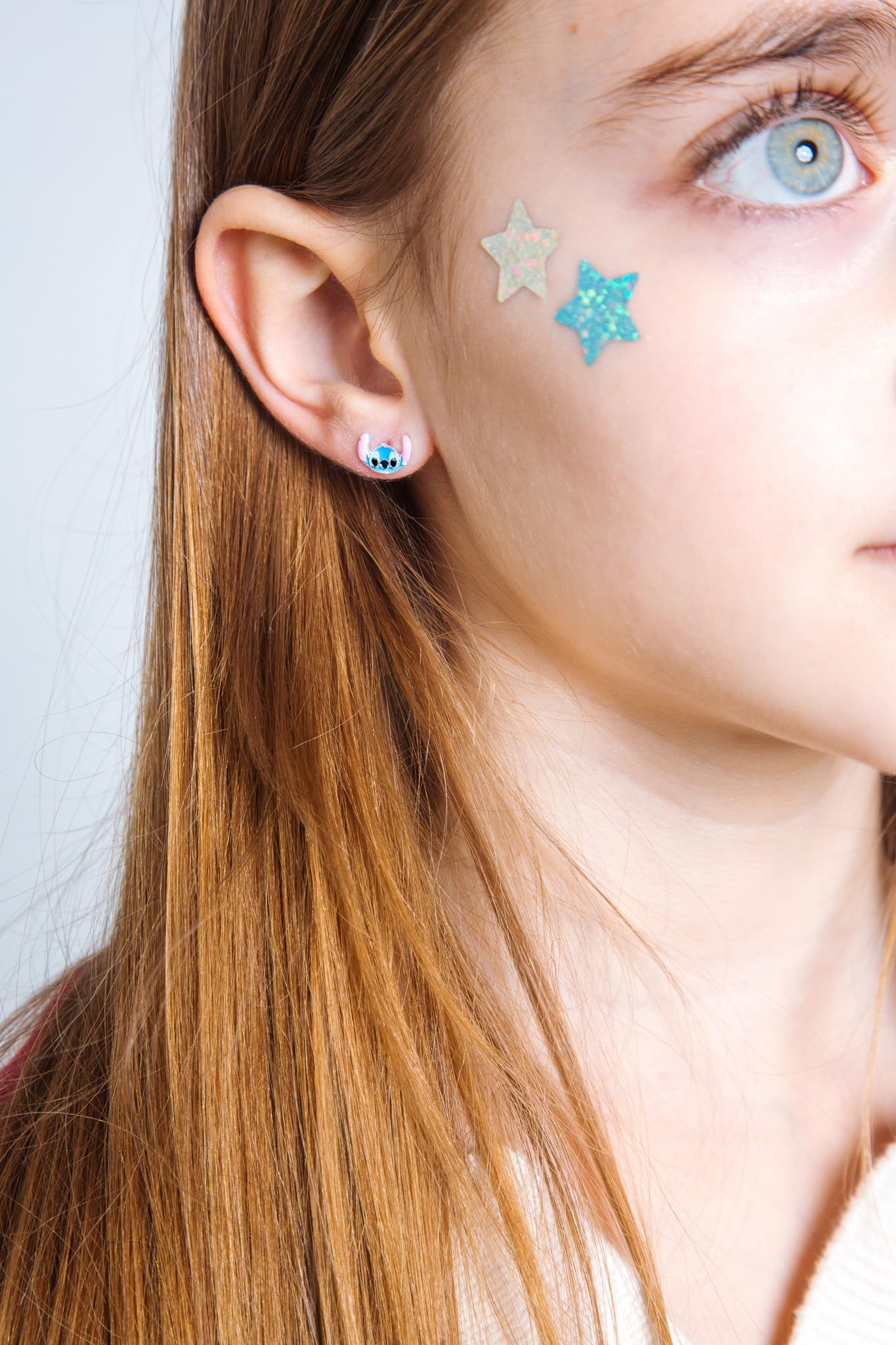 Disney Stitch Ohrstecker, aus 925er Sterlingsilber mit farbiger Emaille, für Damen und Mädchen, Fertig zum Verschenken, Offizieller Disney Schmuck