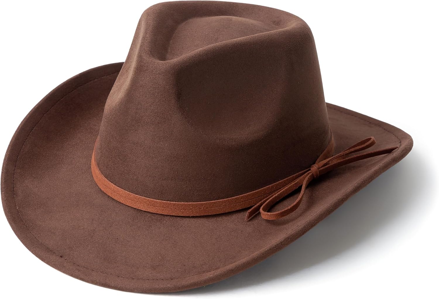 Suede Cowboy Hat for Women and Men Classic Western Cowboy Hats with Wide Brim