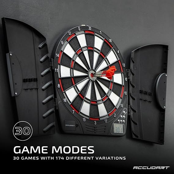 Accudart Spark Electronic Dartboard 30 Games, 174 Variations, Computer Challenge Mode, EasyRead LED Scoring for Up to 8 Players Includes 6 SoftTip Darts & Extra Tips