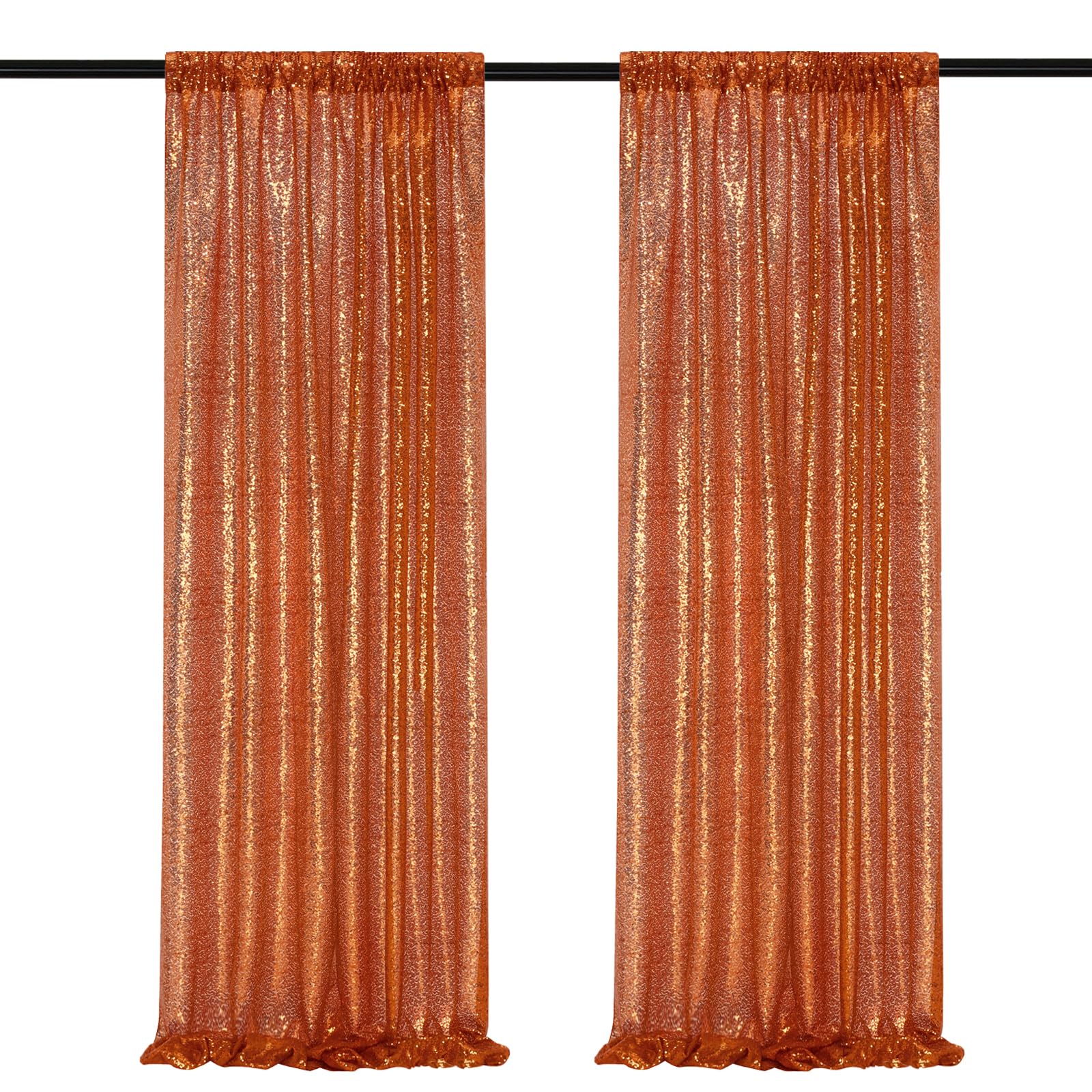 Gold Sequin Backdrop Curtain Panels Stage 2 Pieces 2FTx8FT Sheer Gold Curtains Backdrop Photo Backdrop Curtains for Wedding Birthday Party Background Drapes Christmas Decorations — Amazon image 15