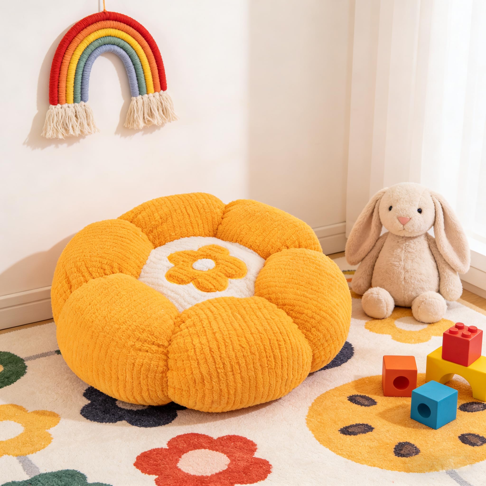 50cm Blumenkissen, Dekokissen in Blumenform, Bodenkissen mit Blumenmotiv, niedliches Plüschkissen in Blumenform, hübsche Dekokissen für Sofa, Schlafzimmer und Auto