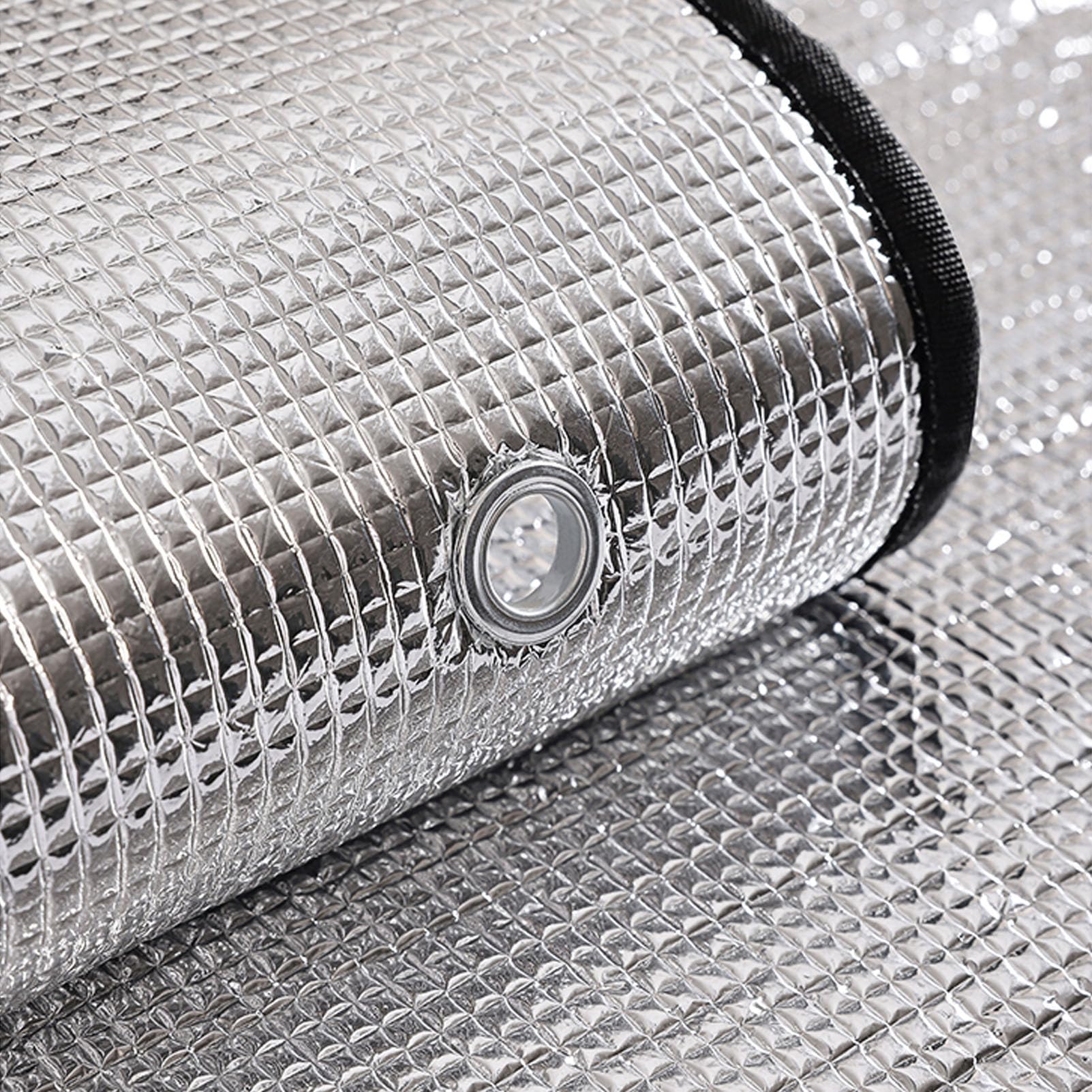 Verduisterende raamfolie, warmteregulerend, reflecterend aluminium, 8 mm thermische isolatie, privacy, zonwering, raambedekking met zuignappen, voor zonnekamer, keuken, auto, camper, herbruikbaar (90