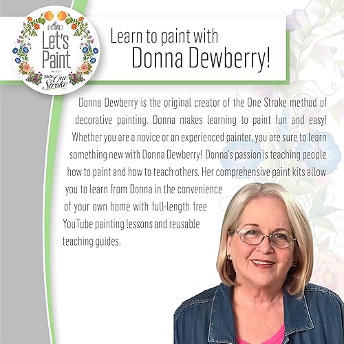 Miniatura 3 de FolkArt One Stroke - Kit de pintura acrílica Birds & Blossoms, juego de 32 piezas que incluye 12 pinturas multisuperficie FolkArt de 2 onzas