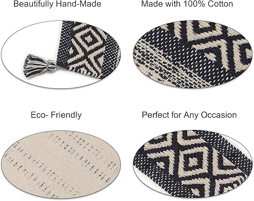 Miniatura 5 de REDEARTH Camino de mesa Camino de mesa tejido a mano exquisito hecho a mano bohemio decorativo para mesa de comedor, mesa de café, consola,