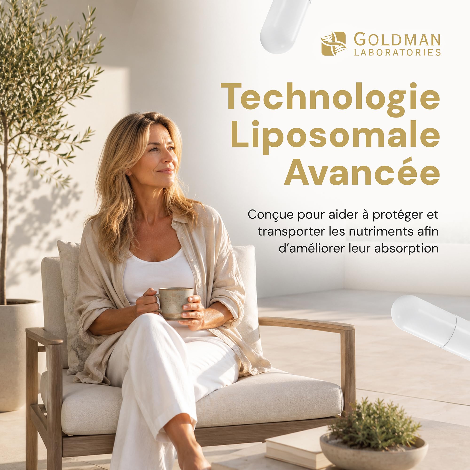 Liposomal Quercetin - Goldman Laboratories - 30 gélules végétales avec vitamine C - Antioxydant - Anti-inflammation - Immunité