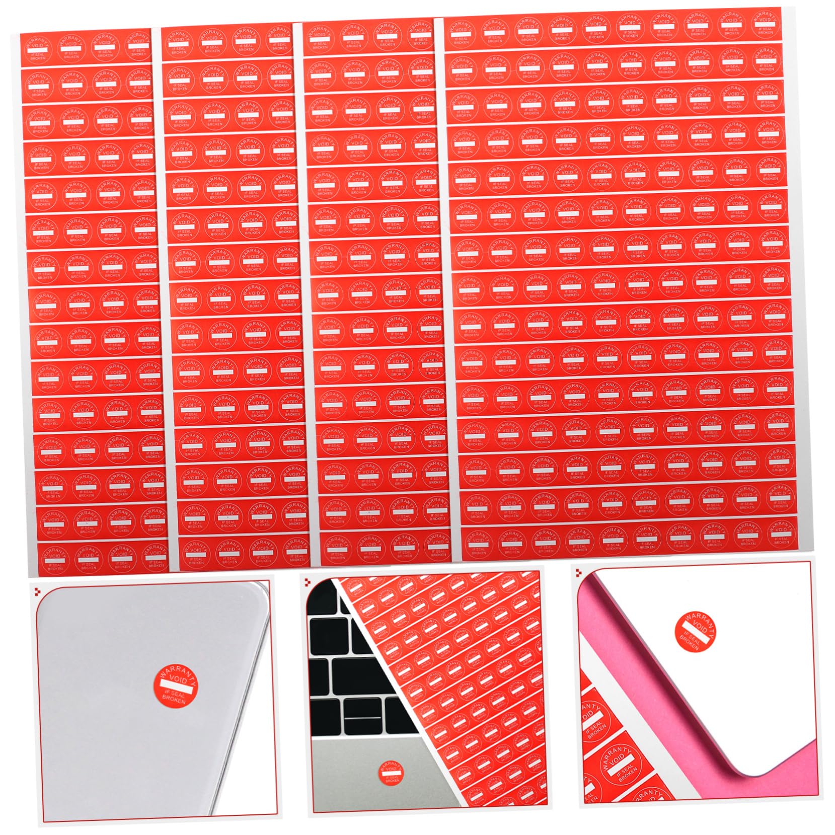 PRETYZOOM 3 Series Etiquetas De Permanente Etiqueta De Número Pegatinas Sello De Seguridad Pegatinas a Adhesiva De Advertencia De Seguridad Rojo Papel 1000 Piezas*3