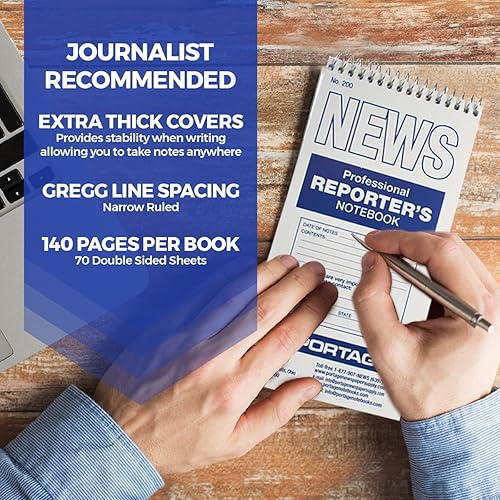 Miniatura 2 de Cuaderno del Portage Reporter, # 200 Gregg de rayas, 70 hojas, 4" x 8", Blanco