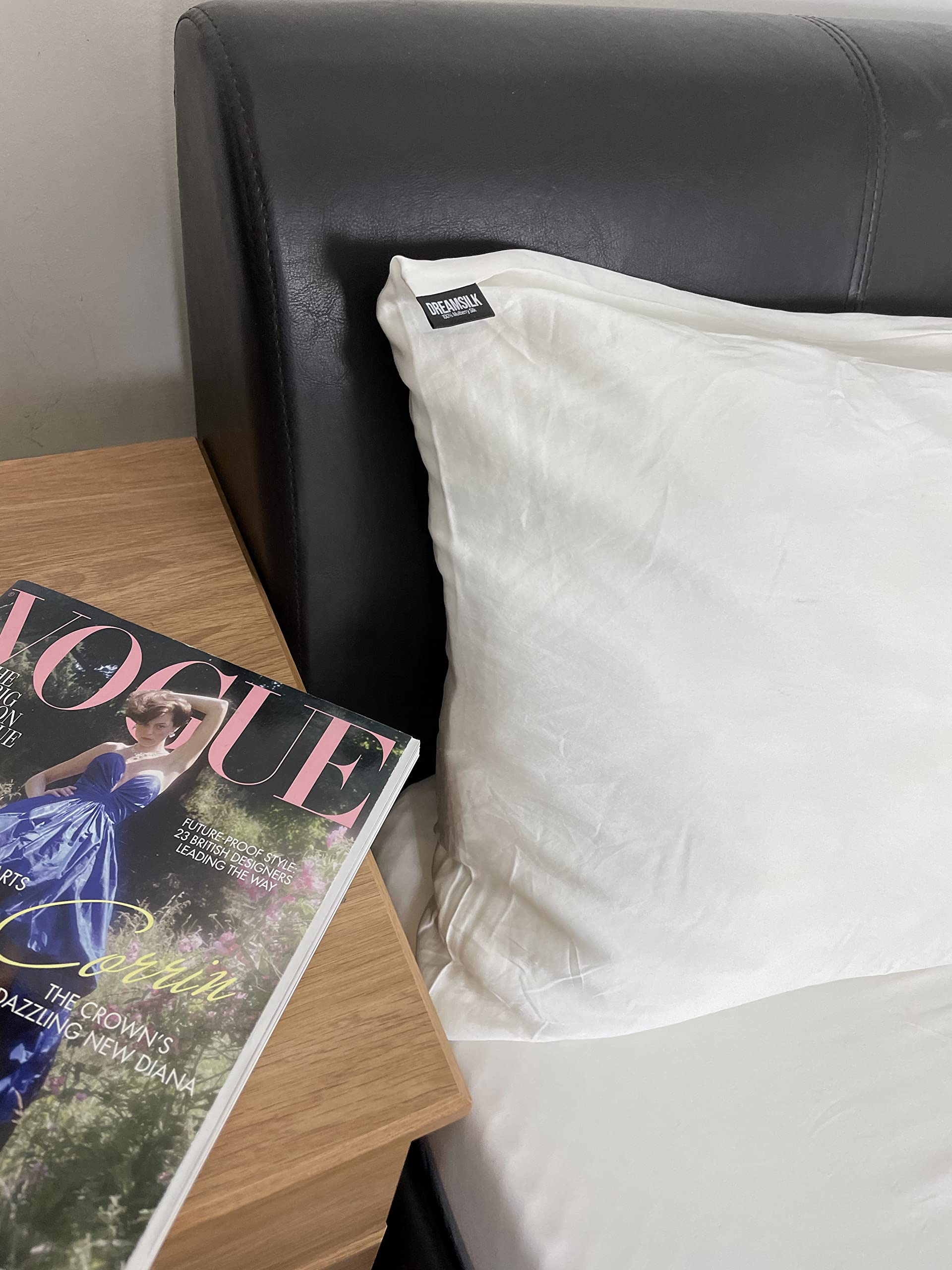 Funda de almohada de seda blanca de morera, 100 garantía de noche para cabello y piel, sueño de belleza, tamaño 51 cm x 91 cm, tamaño Queen, hipoalergénico, almohada natural 19 momme