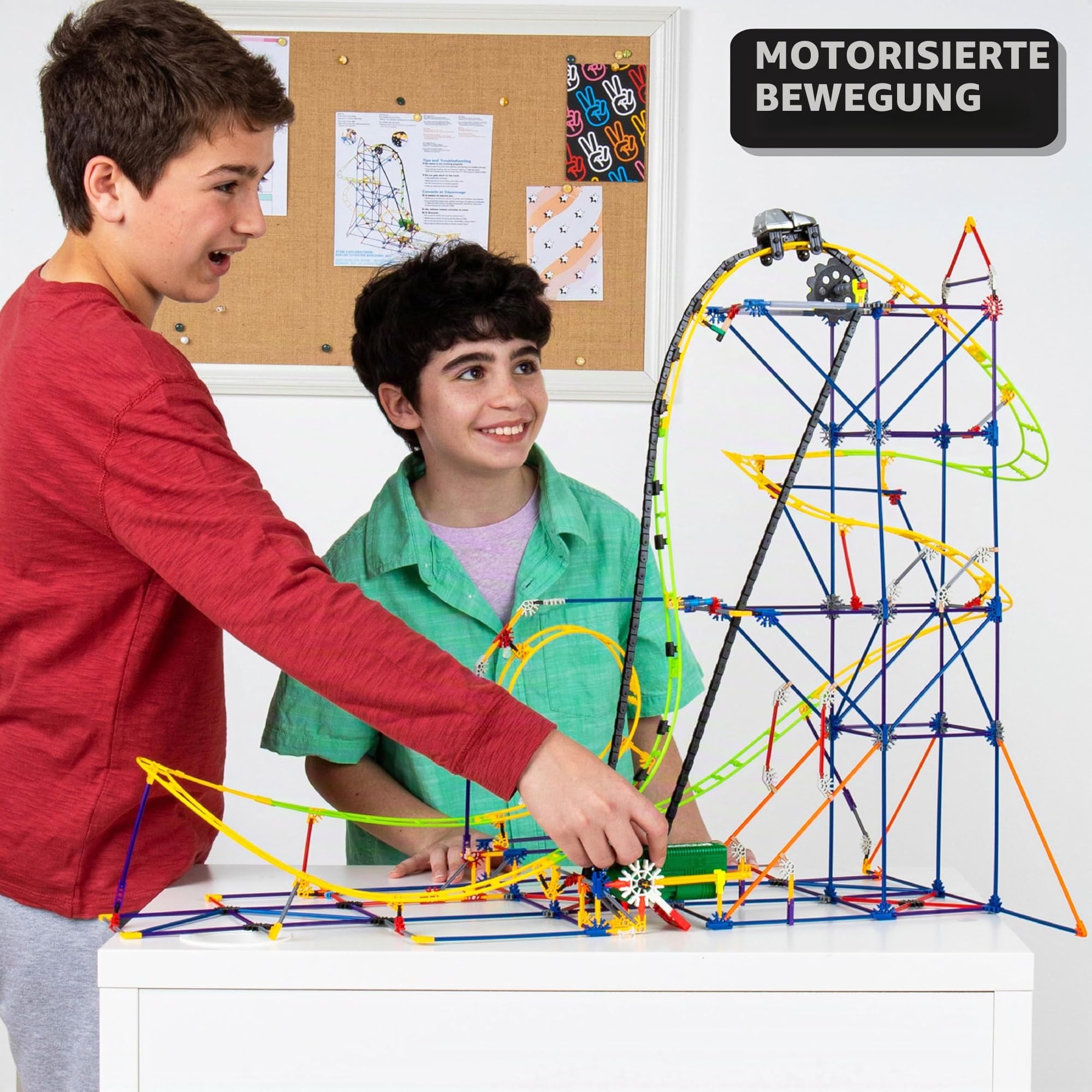 MINT-Forschung Achterbahn-Baukasten, K'NEX Bildung, Basic Fun, 77078, MINT-Lernset mit 546 Teilen, Lernspielzeug für Kinder, Konstruktionsspielzeug für Jungen und Mädchen Ab 8 Jahren