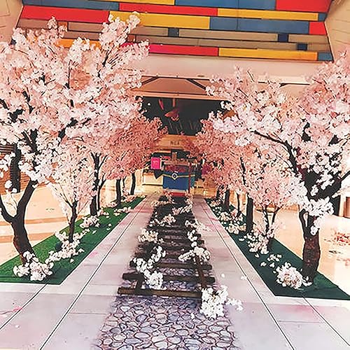 Miniatura 3 de Árbol de cerezo japonés, árbol de cerezo artificial, planta artificial rosa claro, hecho a mano, para eventos de boda, interiores y exteriores,