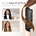 TYMO Anneau Plus Brosse à lisser les cheveux ionique - Peigne de redressage avec des ions négatifs pour les femmes, revêtement en titane, 9 Paramètres de la température & LED Affichage, double tension, outils de styling professionnels