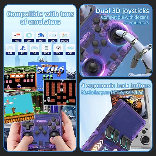 Miniatura 3 de R40S PRO - Consola de juegos retro, más de 30000 juegos HD, consola de juegos portátil, mini consola de video retro recargable de 3800 mAh con