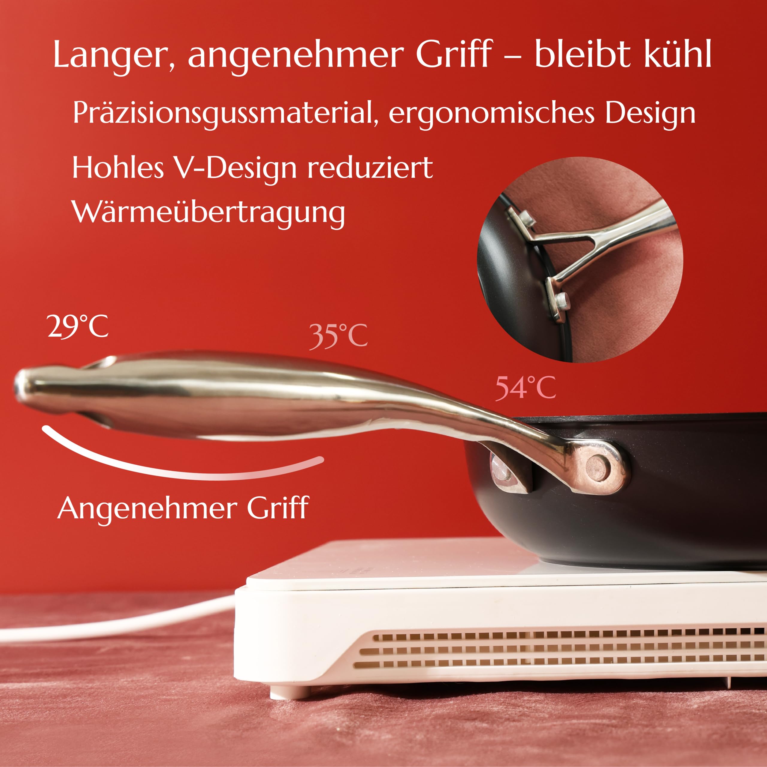 UUKRAVE Keramik Bratpfannen ohne Teflon, Pfannenset Induktion, Keramikpfanne ohne ptfe und pfoa 20/24/28 cm Ceramic Pfanne für Alle Herdarten Backofenfest, Spülmaschinenfest (Schwarz)