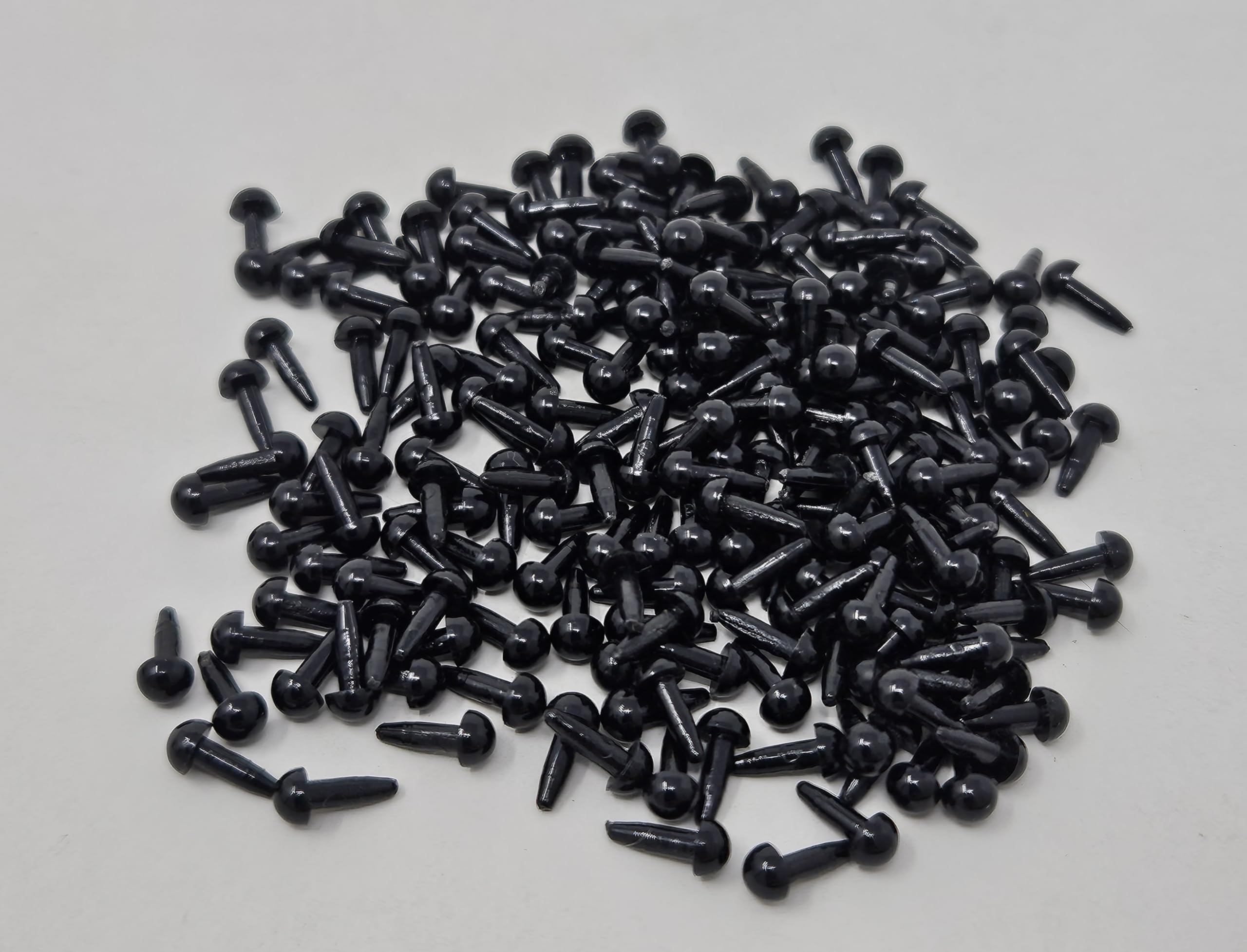 Zim's 3mm Black Tiny Half Round Plastic Safety Eyes or Noses for Craft Amigurumi Dolls or Puppets (Pack of 144)