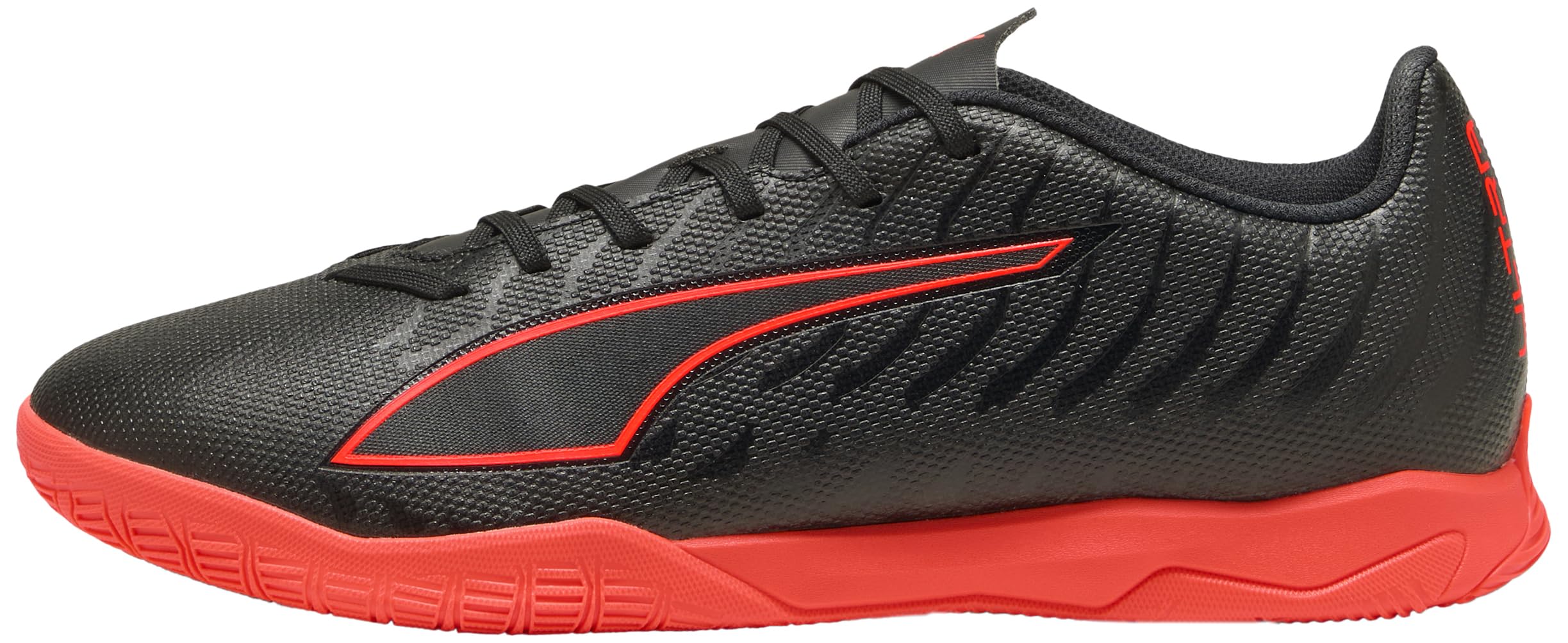 PUMA Unisex Ultra 6 Play IT Soccer Shoe, Black RED, 6 UK