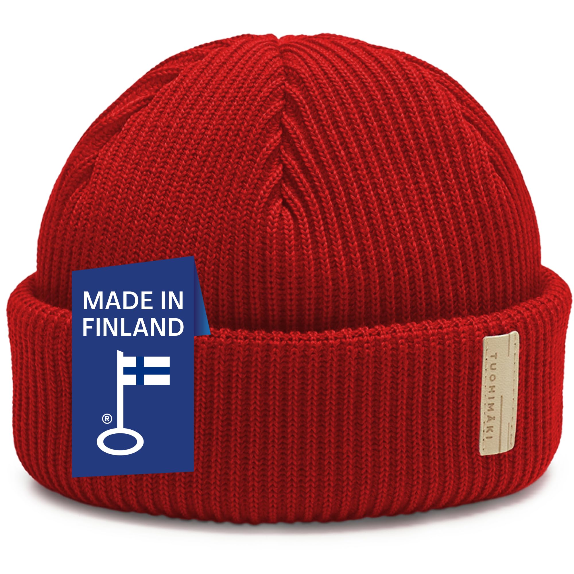 Merinowolle Beanie Mütze Herren & Damen Winter - 100% Merino Beanie Unisex - Fischermütze Seemannsmütze - Wollmütze Made in Finland - Warme Wintermütze One Size