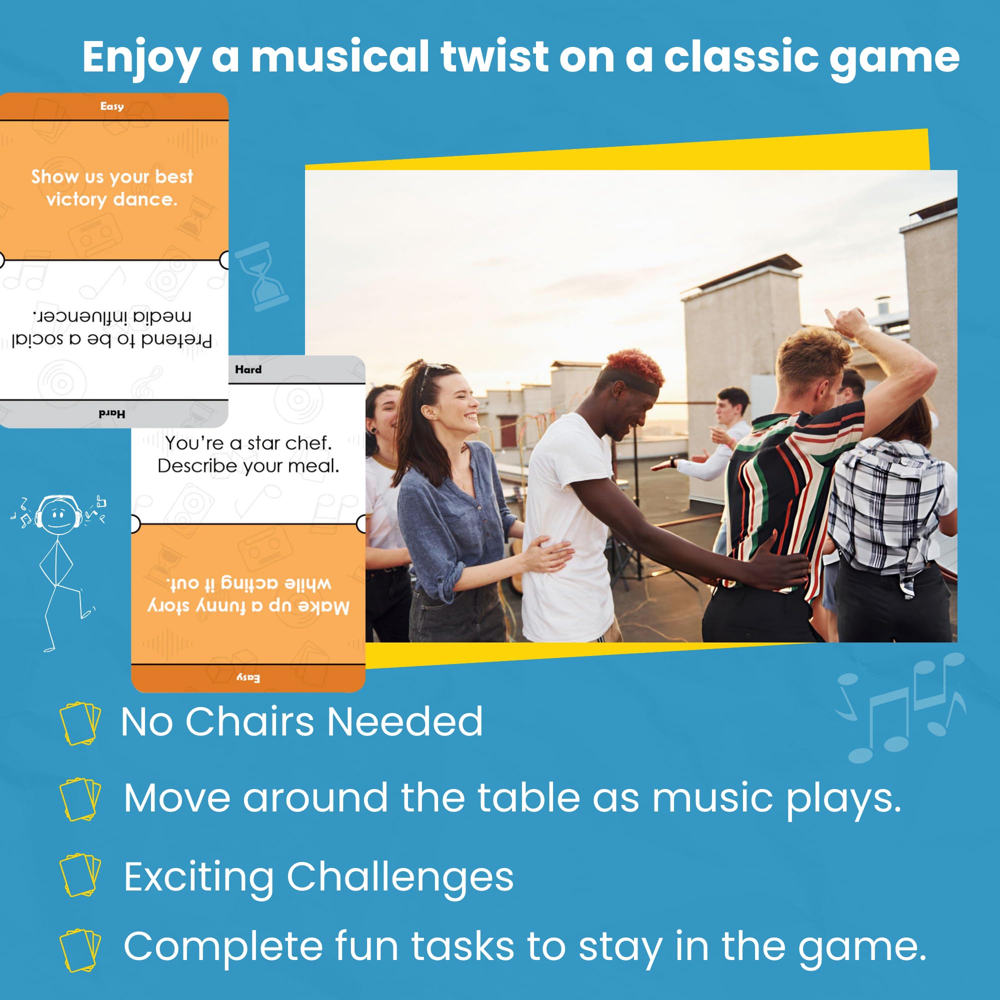 Kulture Games Musical Circles - The Fun Game of Music, Movement, and Challenges!, Yellow, Small - Image 4